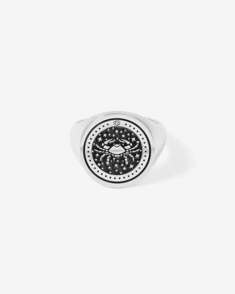 Mynove25 Anello Chevalier Tondo Personalizzabile Con Segni Zodiacali