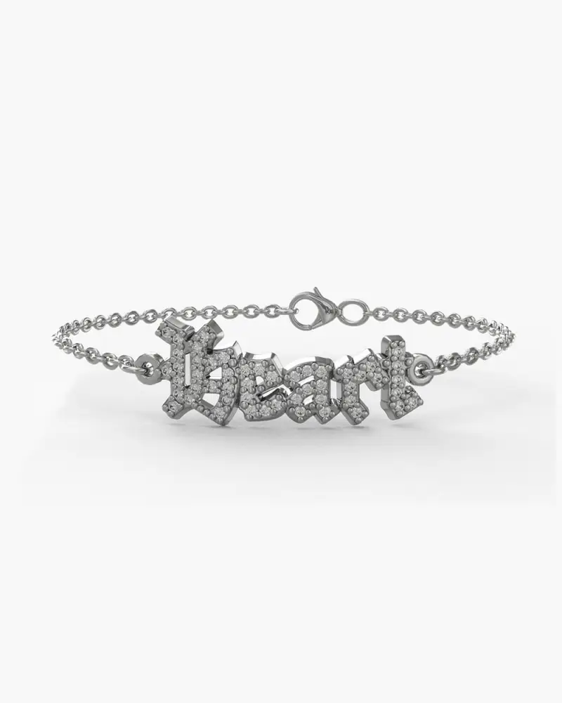 Mynove25 Bracciale Nome Forzatina My Shiny Name Personalizzabile Lucido