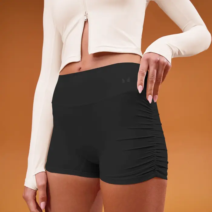 MyProtein Booty short dettaglio arricciato laterale Tempo MP donna - Nero