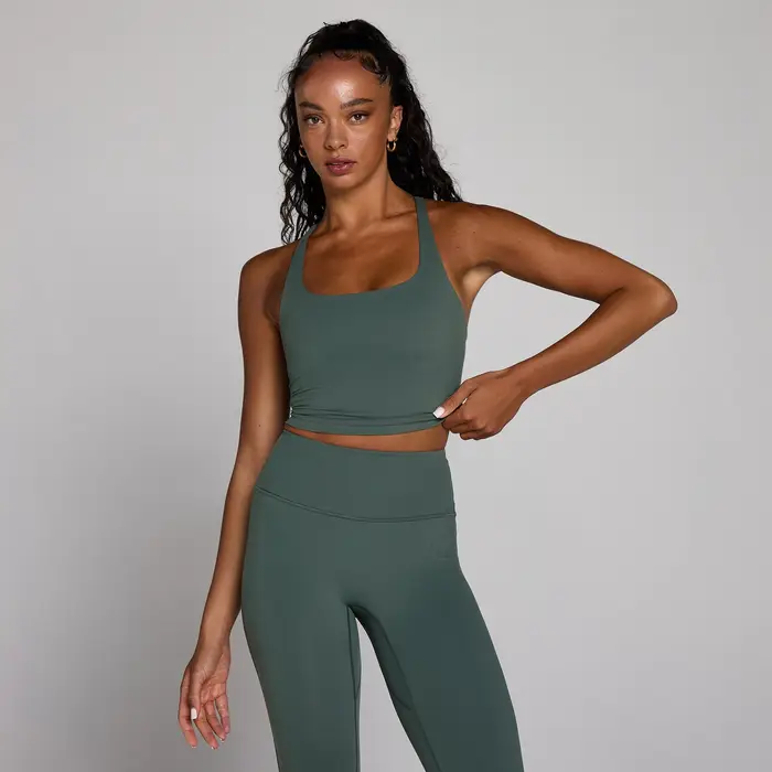 MyProtein Canotta MP donna Tempo con cinghie incrociate - Verde nuvolato