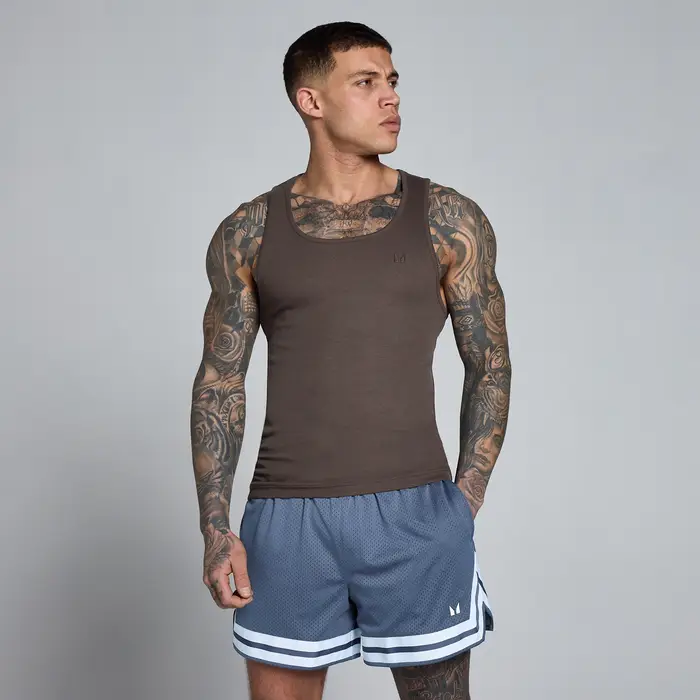 MyProtein MP Men Lift Ribbed Muscle Fit Tank - Chocolate Marrone