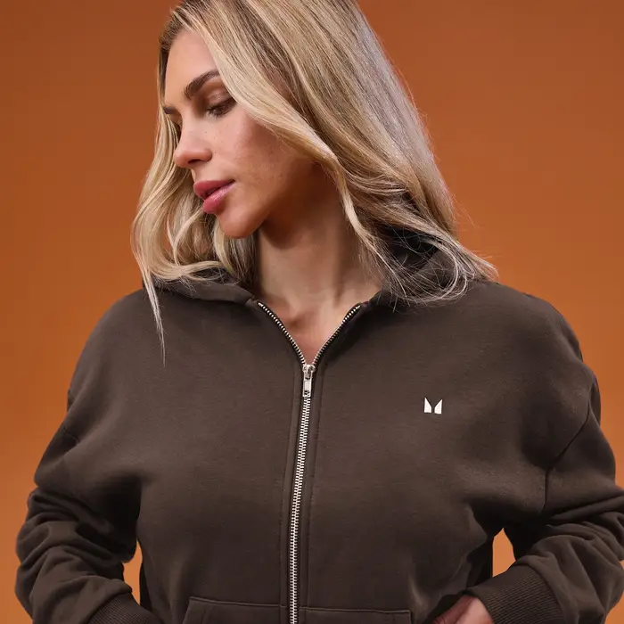 MyProtein Felpa con cappuccio e zip MP donna basics - Cioccolato - XXL Marrone