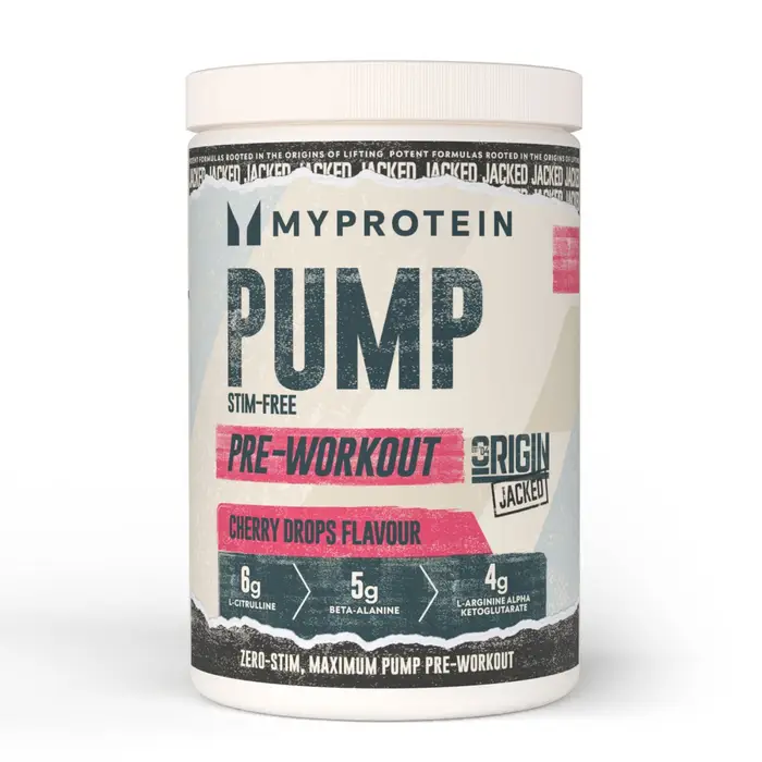 MyProtein Miscela Pre-Allenamento Origin senza Stimolanti - 625G - 25porzioni - Cherry Drops (Jacked)