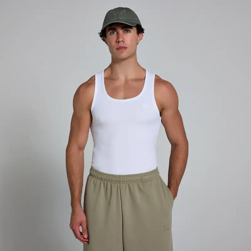 MP Men's Origin Ribbed Muscle Fit Tank - White Bianco