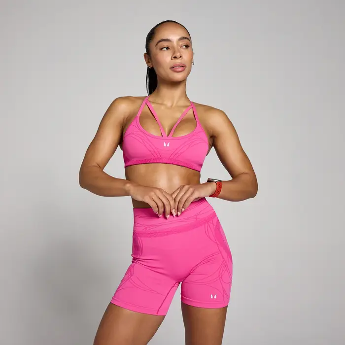 MyProtein Reggiseno sportivo donna con spalline MP Hybrid - Rosa confetto