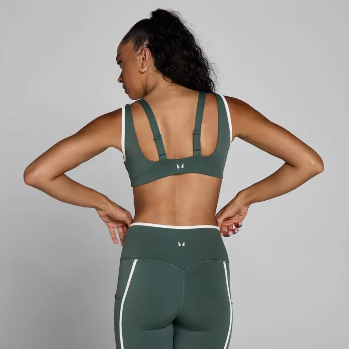 MyProtein Reggiseno sportivo MP donna Velocity a doppio strato con contrasto - Verde nuvola