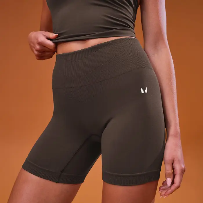 MyProtein Short MP donna Tempo senza cuciture arricciati - Cioccolato - XXL Marrone