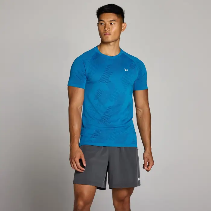 MyProtein T-shirt senza cuciture MP Tempo Pillar Graphic uomo - Blu intenso