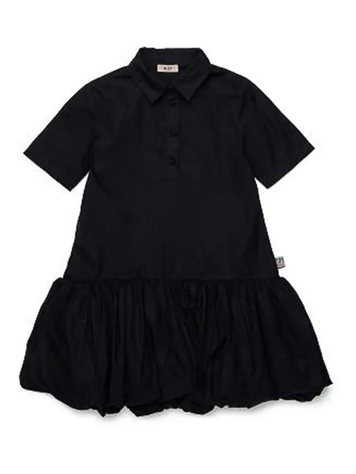 Vestito Con Volant Nero