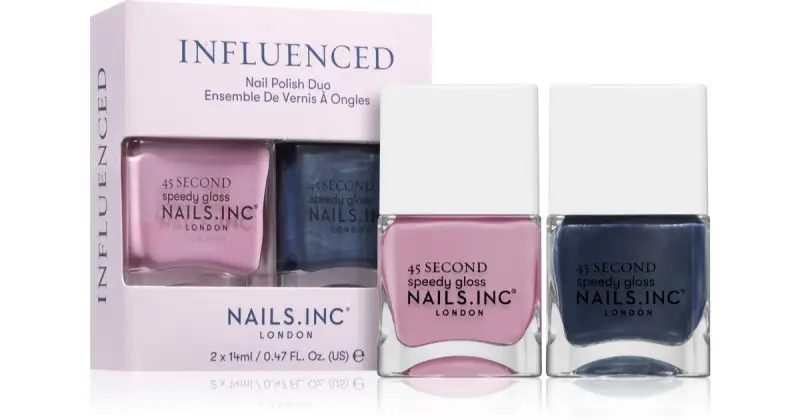 Nails inc Influenced set di smalti per unghie Ready For Richmond smalto per unghie e asciugatura rapida 14 ml + Heading To Hampstead smalto
