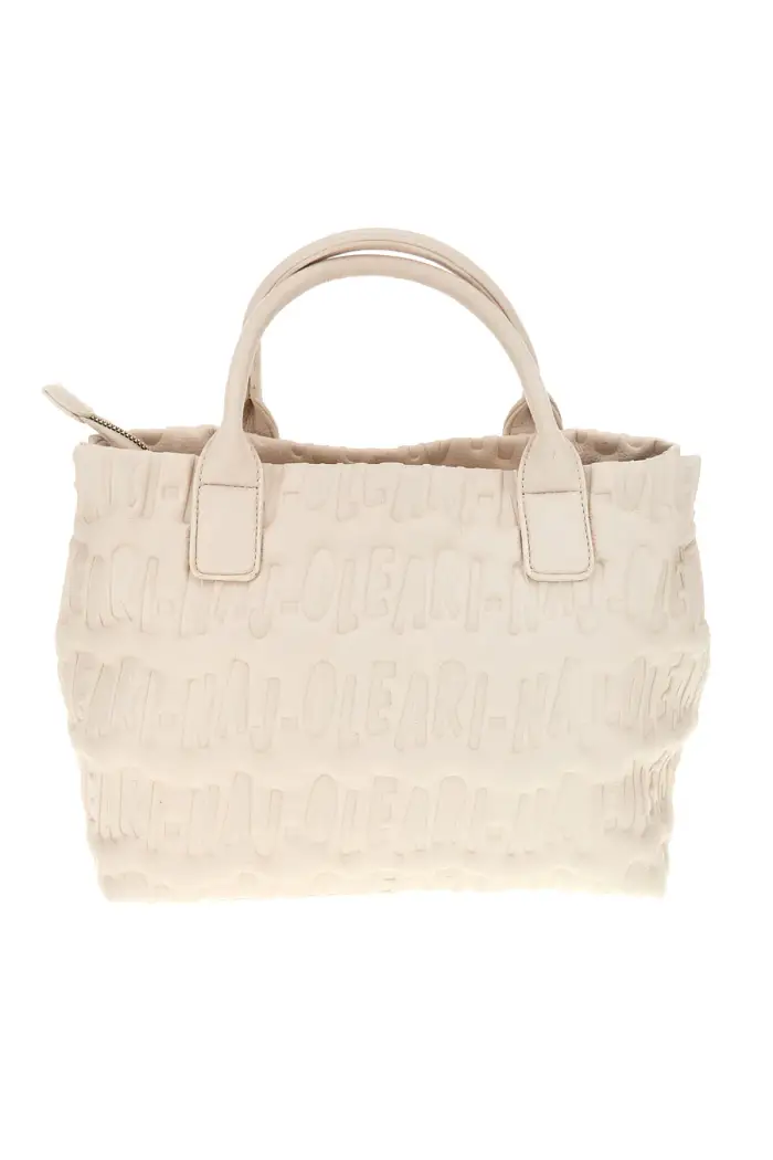 Borsa a mano panna con logo in rilievo Naj-oleari 61193/SOFY2 [PANNA]