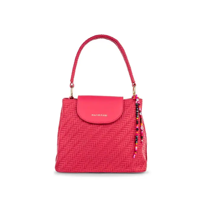 NAJ OLEARI Borsa a spalla fucsia da donna con effetto intrecciato UNICA