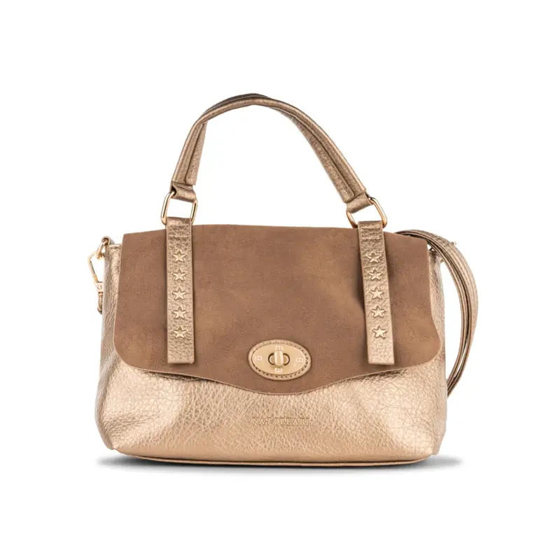NAJ OLEARI Borsa beige a mano morbida da donna con fibbie dettaglio stelle
