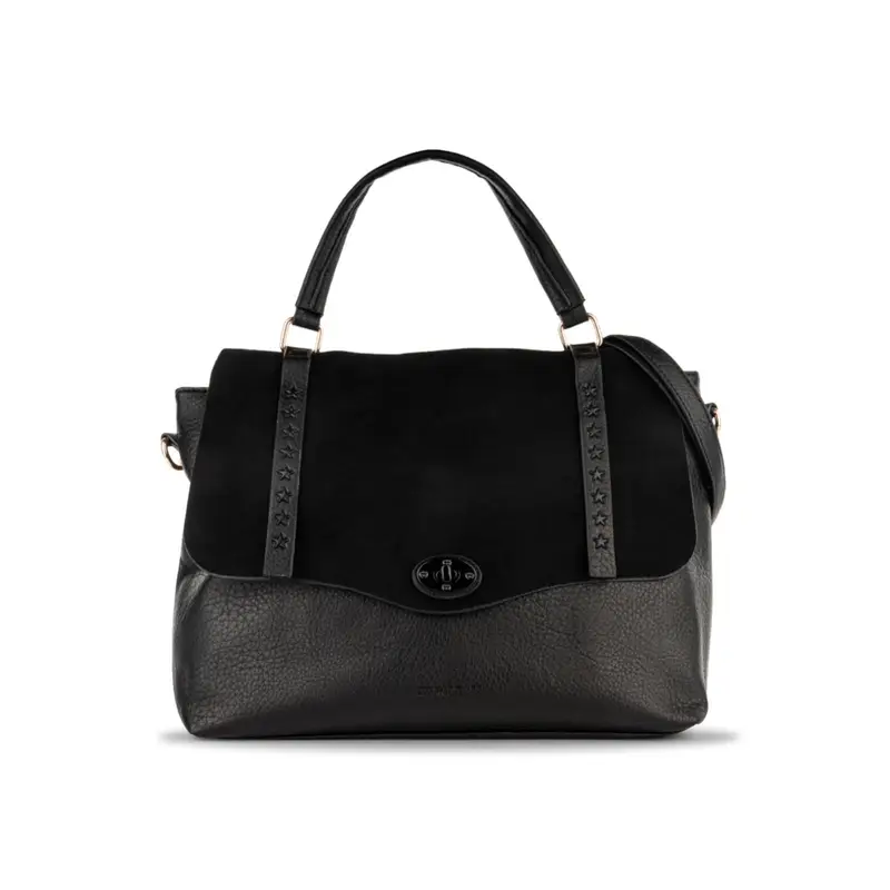 NAJ OLEARI Borsa nera a mano da donna con fibbie dettaglio stelle