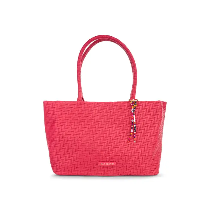 NAJ OLEARI Borsa shopping fucsia da donna con effetto intrecciato UNICA