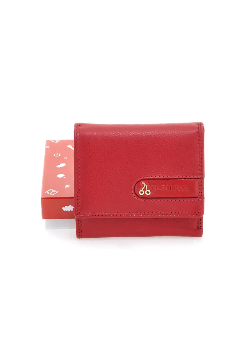 NAJ OLEARI Portafoglio rosso multitasche in vera pelle 2047/RW3 [ROSSO]