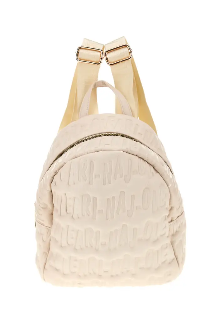 Zaino panna con logo in rilievo Naj-oleari 61489/SOFY2 [PANNA]