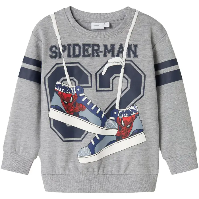 name it Felpa FELPA GIROCOLLO SPIDERMAN BAMBINO Grigio