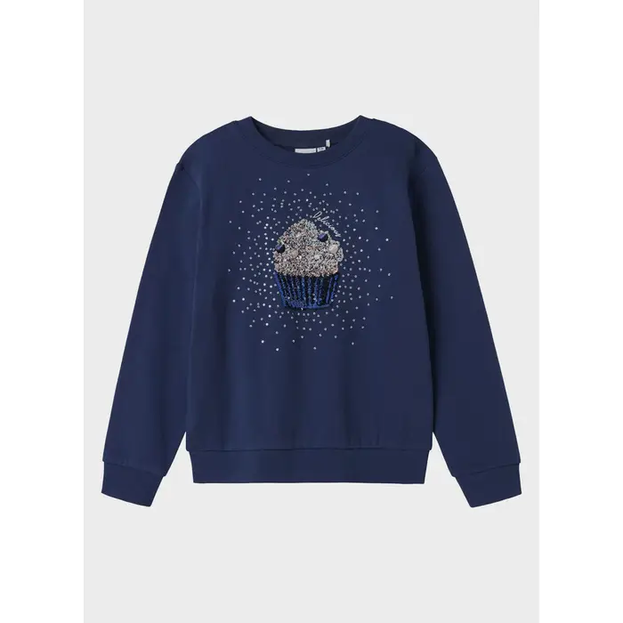 name it Felpe FELPA GIROCOLLO CUPCAKE PRINT RAGAZZA Blu