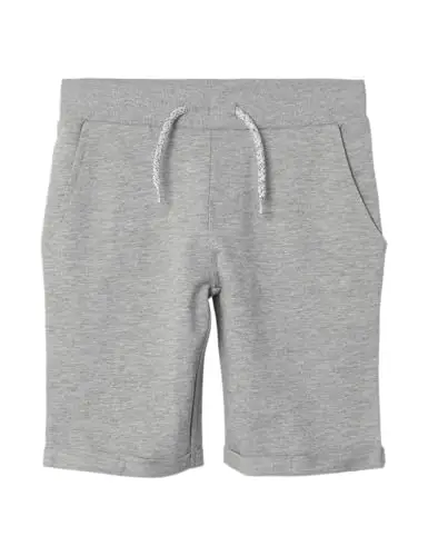 NAME IT Nkmvermo Long Swe Shorts Unb F Noos, Pantaloncini Bambini e ragazzi, Grigio (Grey Melange)