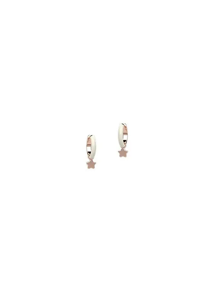 NANAN Orecchino Cerchio Smalto Bianco Arg 925 - Stella