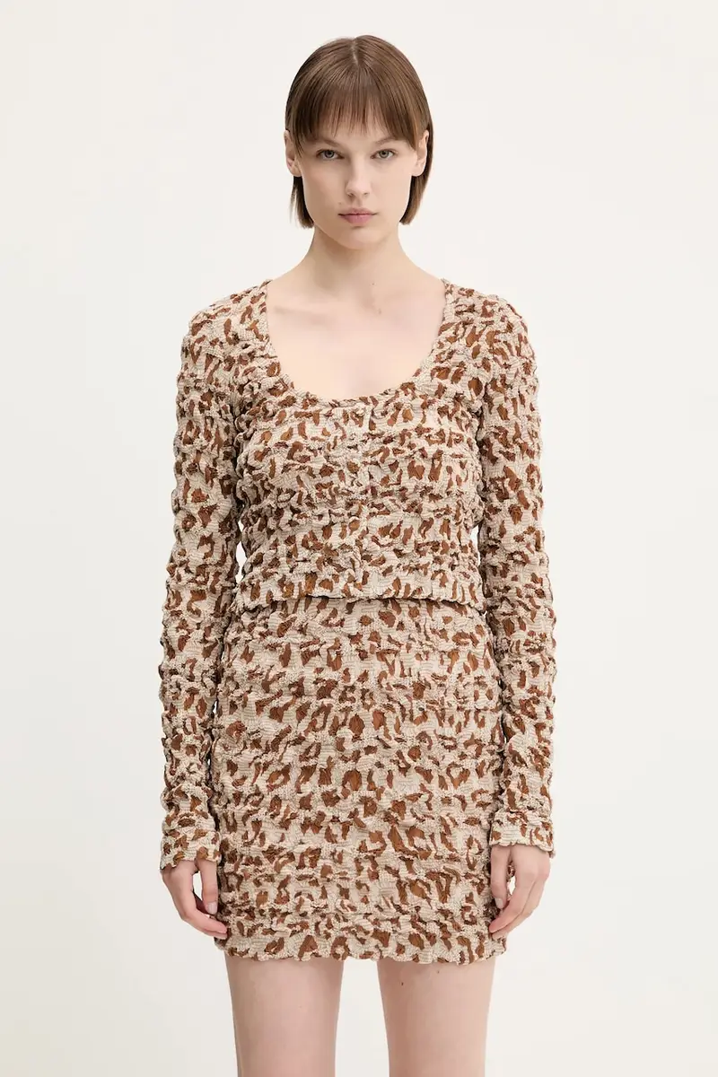 Nanushka camicetta in cotone JYLAN donna colore marrone NW25SSTP30574