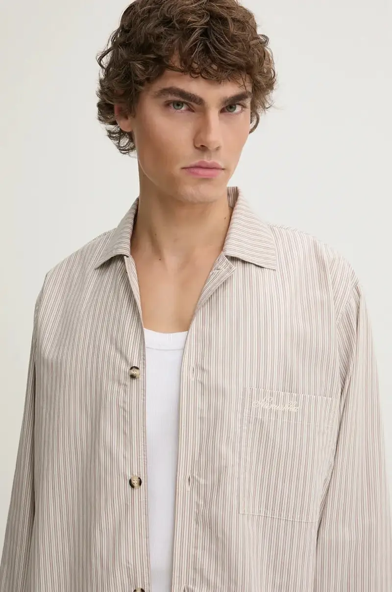 Nanushka camicia JELMER uomo colore beige NM24PFSH02475