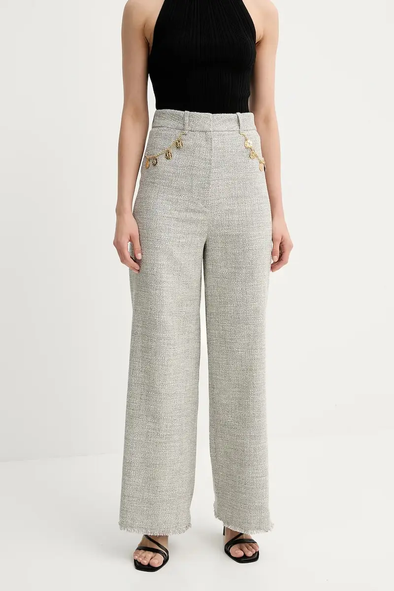 Nanushka pantaloni ALANDRA donna colore grigio NW25SSPA30399