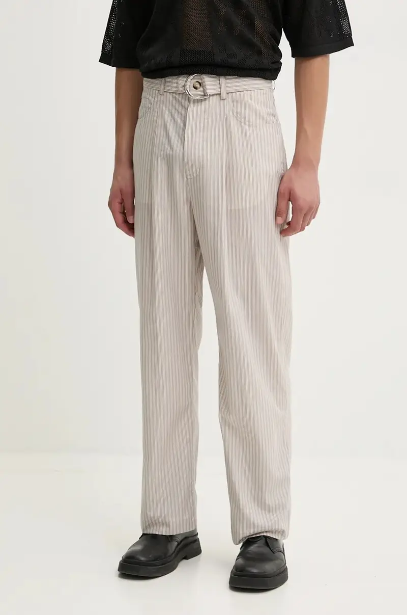 Nanushka pantaloni FERRE uomo colore beige NM24PFPA01775