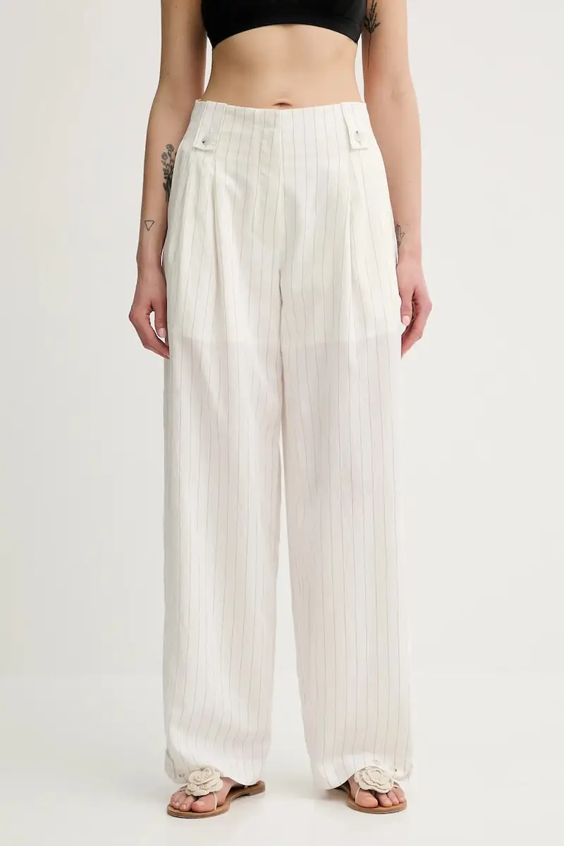 Nanushka pantaloni JENCI donna colore beige NW25SSPA26600