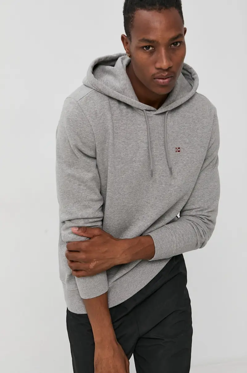 Napapijri felpa uomo con cappuccio Grigio