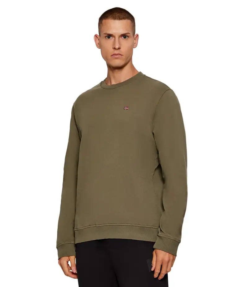 Napapijri Felpa Uomo Verde Girocollo con Logo