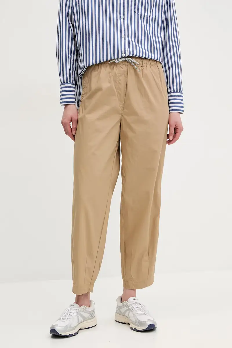 Napapijri pantaloni in cotone M-Cisa donna colore beige NP0A4IFVN1Q1