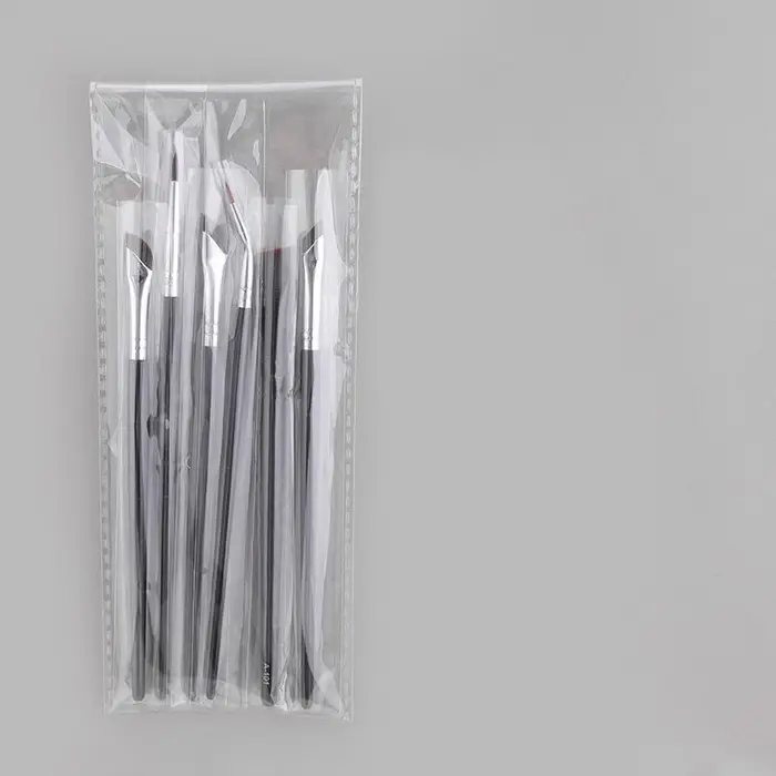 6 pezzi Pennello per eyeliner Pennello per sopracciglia piatto ad angolo fine ultra sottile sotto gli occhi Posiziona i pennelli per il trucco 6pcs