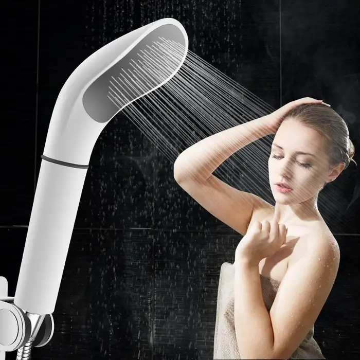 NATAWA Accessori da bagno con ugello spray a risparmio idrico, soffione doccia bianco ad alta pressione bianco