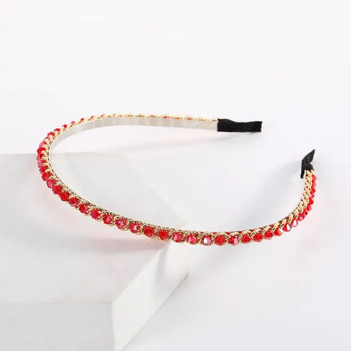 Moda Donne Cerchietto per Capelli Signore Cristallo Strass Perla Fascia per Capelli Fascia per Capelli Pezzo per Capelli Accessori per Capelli rosso