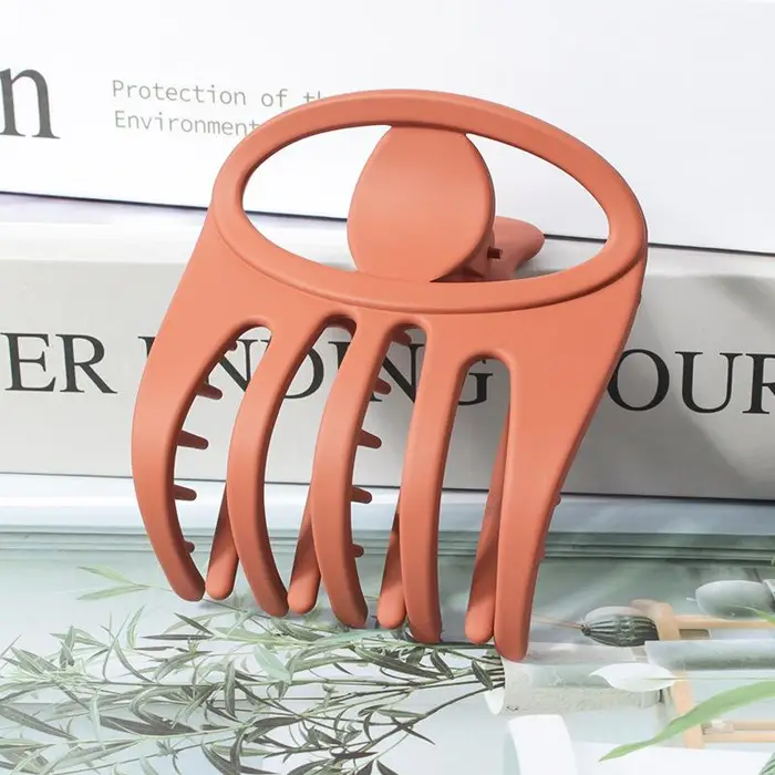 Morsetto per capelli a becco d anatra cavo opaco, fermaglio per coda di cavallo smerigliato, fermaglio per capelli, per donna, accessori per capelli alla moda arancione