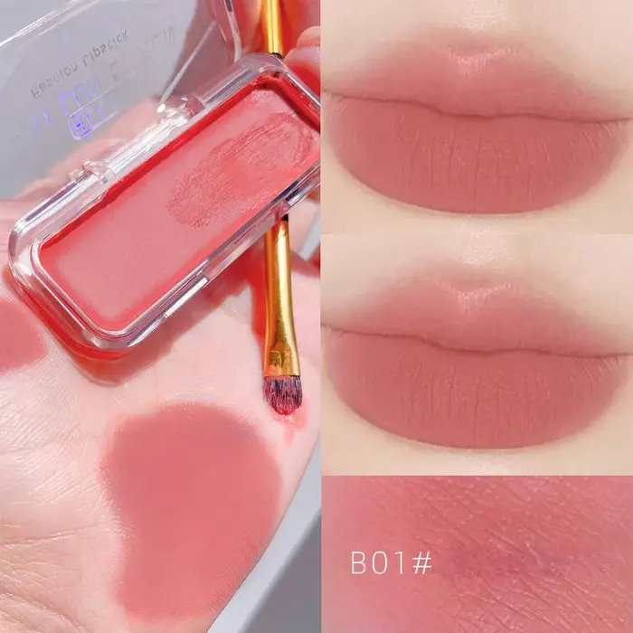 NATAWA Rossetto in velluto opaco con fango per labbra, impermeabile, a lunga durata, tazza antiaderente, tinta per labbra, cosmetici