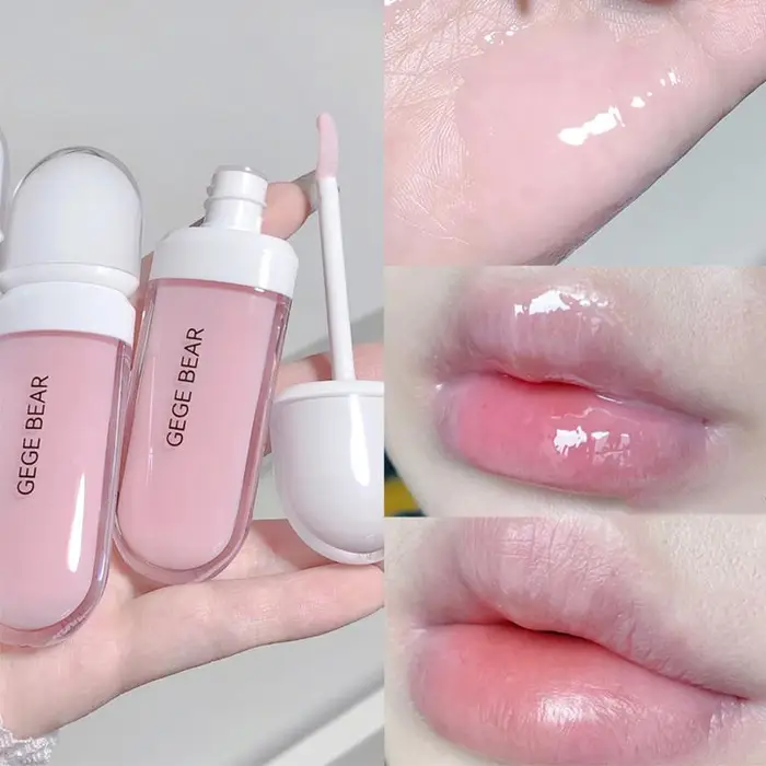 Trasparente Lucidalabbra Olio per labbra Base rimpolpante per labbra Idratante Idratante Cura delle labbra Balsamo per labbra liquido Trucco labbra Labbra Gelatina Smalto rosa