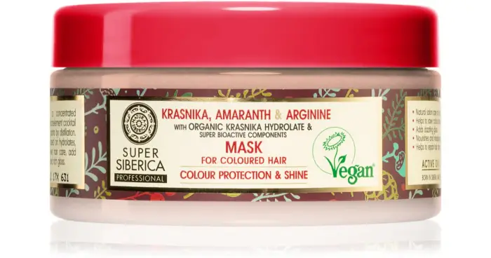Natura siberica Maschera per capelli Kamchatka al mirtillo rosso per capelli tinti 400 ml