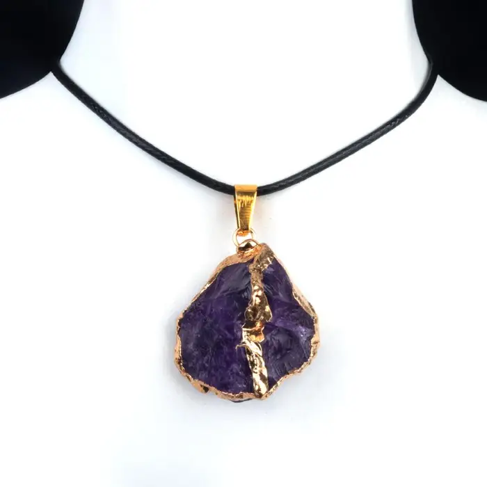Natural Stone Collana da donna con ciondoli irregolari in pietra naturale per donne eleganti che amano le catene regalo romantiche 45+5 cm