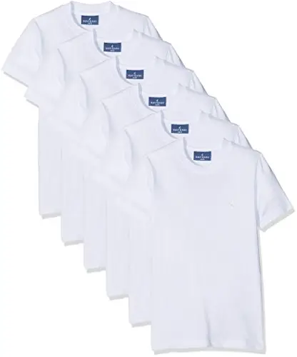 Navigare 13020 Maglietta Intima, Bianco, 7-8 anni (Taglia produttore: 6), Pacco da 6, Bambino