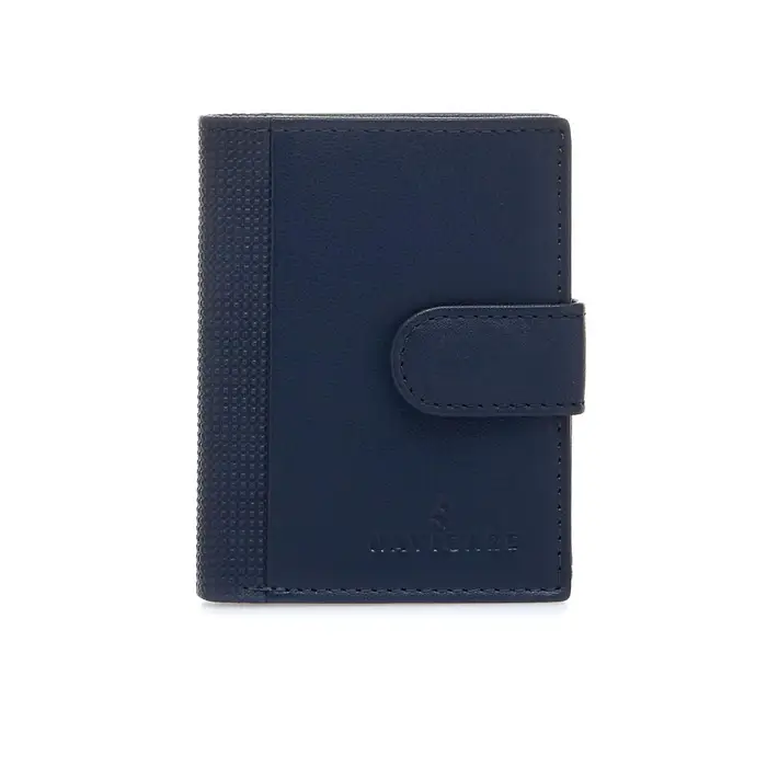 Portafoglio blu con chiusura esterna e zip interna UNICA