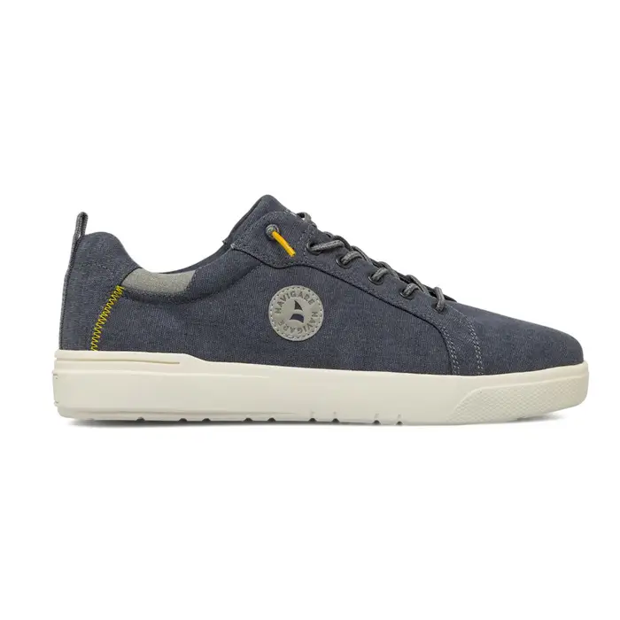 NAVIGARE Scarpe casual stringate da uomo blu in tessuto con dettagli gialli