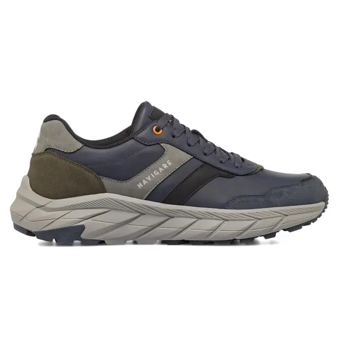 NAVIGARE Sneakers blu da uomo con suola chunky e logo