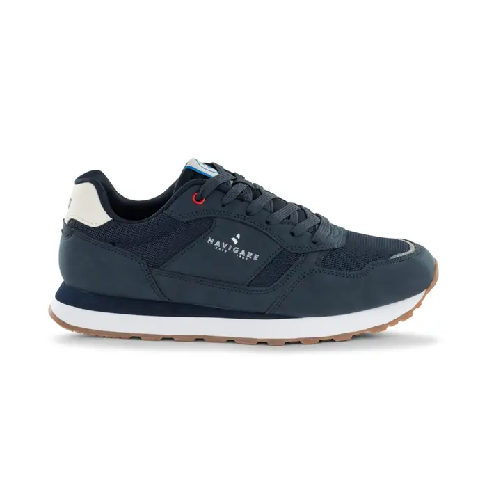 NAVIGARE Sneakers sportive blu navy da uomo stringate con inserti in mesh