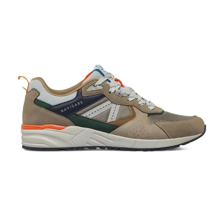 NAVIGARE Sneakers sportive multicolore da uomo beige e blu con dettagli orange