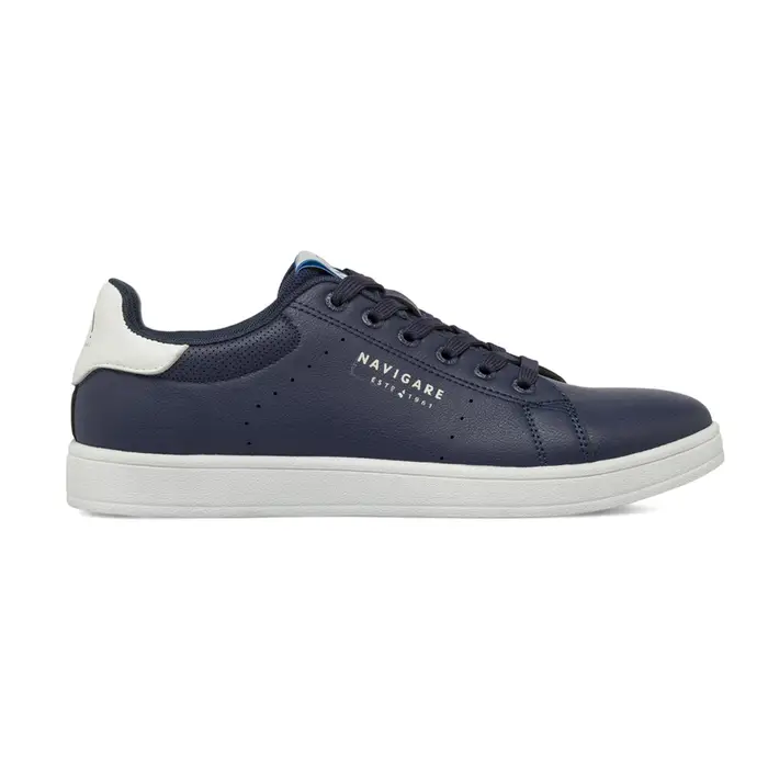 NAVIGARE Sneakers stringate blu navy da uomo con logo e dettagli bianchi