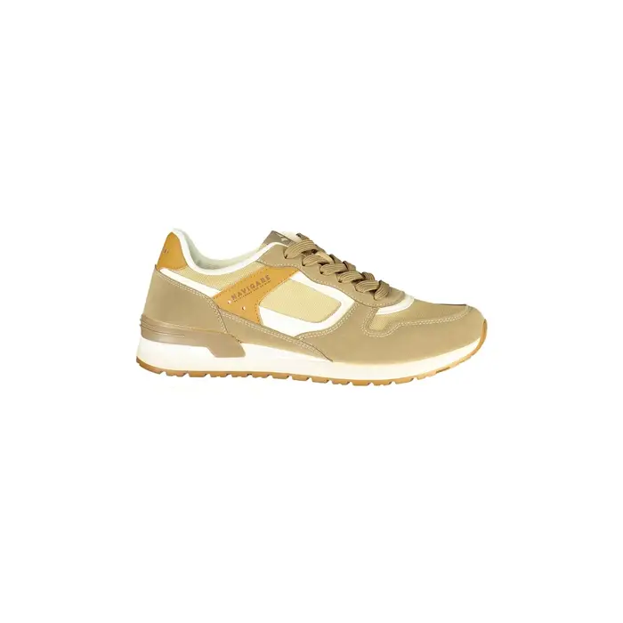 Navigare Sneakers Uomo Beige Stampa Logo