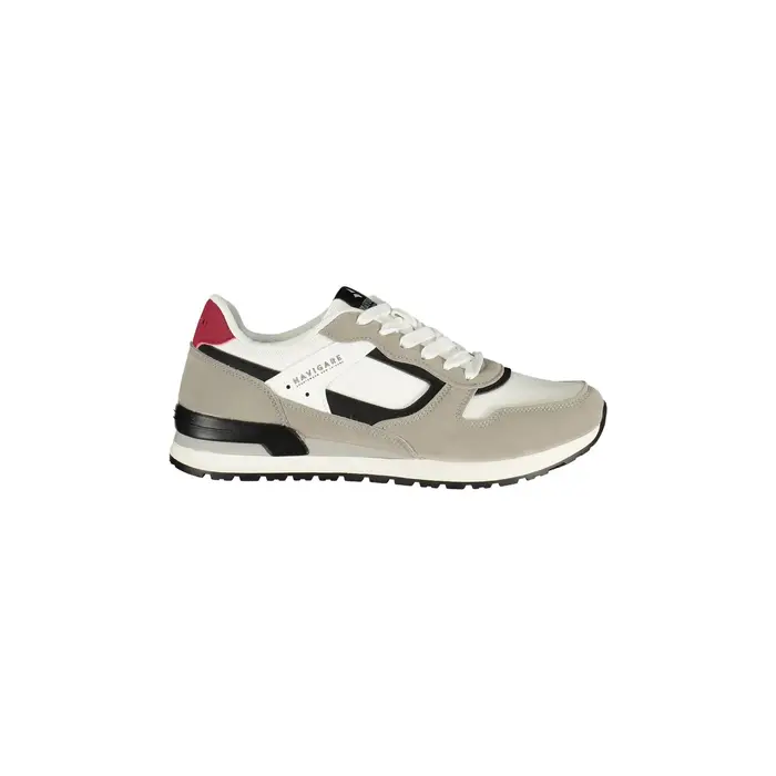Navigare Sneakers Uomo Bianche Stampa Logo Bianco
